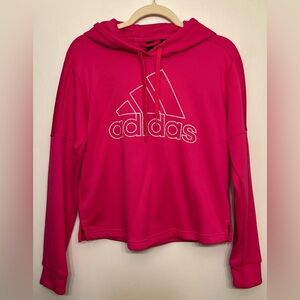 adidas Hot Pink Logo Hoodie, Small